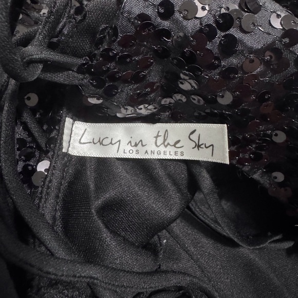 Lucy in the Sky Sequin Corset Mini Dress in Black Size Large - Picture 9 of 12
